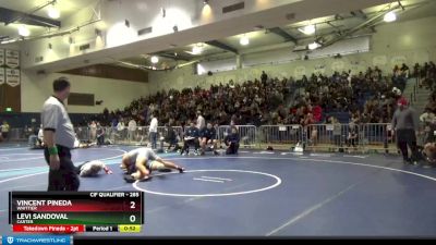 285 lbs 5th Place Match - Vincent Pineda, Whittier vs Levi Sandoval, Carter