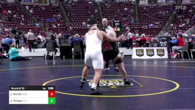 215 lbs Round Of 16 - Jordan Butler, Bishop McCort vs Jason Singer, Faith Christian