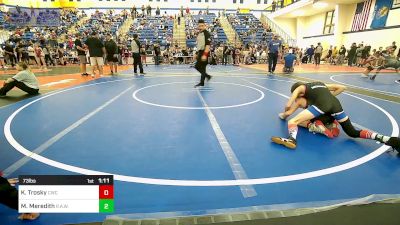 73 lbs Quarterfinal - Knox Trosky, Claremore Wrestling Club vs Matthew Meredith, R.A.W.