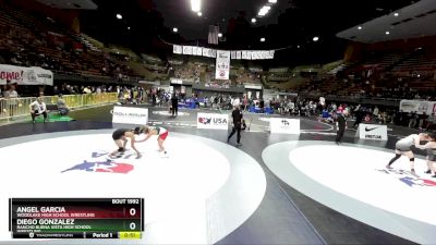 120 lbs Cons. Round 4 - Angel Garcia, Woodlake High School Wrestling vs Diego Gonzalez, Rancho Buena Vista High School Wrestling