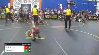 40 lbs Round 2 (6 Team) - Weston Olivera, No Escape Wrestling Academy vs Brooks Rieson, Midwest Xtreme Wrestling