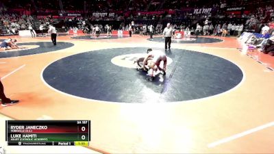 3A 157 lbs 5th Place Match - Ryder Janeczko, Yorkville (H.S.) vs Luke Hamiti, Joliet (Catholic Academy)