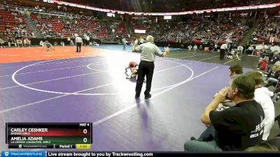 Girls 126 lbs Quarterfinal - Carley Ceshker, Badger Girls vs Amelia Adams, La Crosse Logan/Cen. Girls