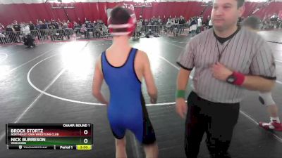 126 lbs Champ. Round 1 - Nick Burreson, Wisconsin vs Brock Stortz, Northeast Iowa Wrestling Club