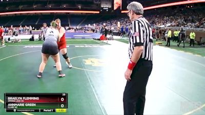 Girls-235 lbs Semifinal - Braelyn Flemming, Spring Lake HS vs AnnMarie Green, Clare HS