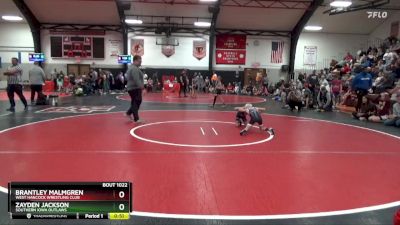 Semifinal - Brantley Malmgren, West Hancock Wrestling Club vs Zayden Jackson, Southern Iowa Outlaws