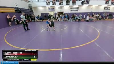 77 lbs 3rd Place Match - Quentin Roemmich, Lander Middle School vs Xavier Heater, Lovell Middle School