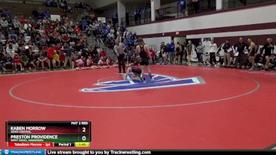 120 lbs Quarterfinal - Kaben Morrow, Sioux Central vs Preston Providence, West Sioux, Hawarden