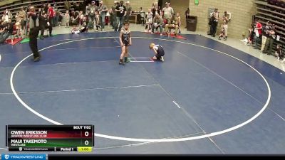 45 lbs Cons. Round 3 - Owen Eriksson, Aviator Wrestling Club vs Maui Takemoto, WESTLAKE