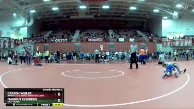 95 lbs Champ. Round 2 - Maximus Kleeberg, Unattached vs Carson Weiler, Batesville Bulldog Wrestling Club