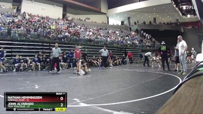 90 lbs Round 3 (6 Team) - John Alvarado, Team Texas Blue vs Nathan Hemmingsen, Nebraska Maize