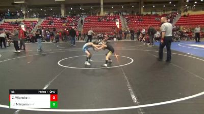 55 lbs Cons. Semi - Jett Mikijanis, Greater Heights Wrestling vs Zayne Wieneke, Lawrence Elite