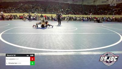 64 lbs Round Of 32 - Kaden Lozano, Weatherford Youth Wrestling vs Liam Wiederien, Carroll Wrestling Club