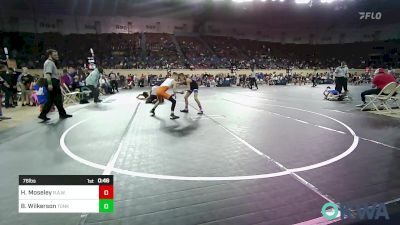 76 lbs Quarterfinal - Hudson Moseley, R.A.W. vs Bryce Wilkerson, Tonkawa Takedown Club