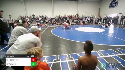 92 lbs Rr Rnd 3 - Gatlin Hasler, Fort Gibson Youth Wrestling vs Jaikob Yaffe, Owasso Takedown Club