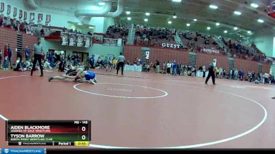 145 lbs Quarterfinal - Tyson Barrow, North Posey Wrestling Club vs Aiden Blackmore, Legends Of Gold Wrestling