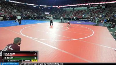 Girls 100 lbs Quarterfinal - Nora Lee, Holmen Girls vs Kylie Klum, Westby Girls