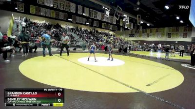 70 lbs Quarterfinal - Bentley McIlwain, Central Catholic Wrestling Clu vs Brandon Castillo, Elite Force