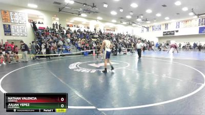 106 lbs Champ. Round 2 - Nathan Valencia, Cerritos vs Julian Yepez, California