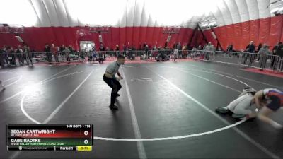 114 lbs Cons. Round 2 - Segan Cartwright, RT Elite Wrestling vs Gabe Radtke, River Valley Youth Wrestling Club