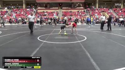 70 lbs Quarterfinal - Kenna Adkins, SlyFox Wrestling Academy vs Isabelle Wise, Plainville Kids Wrestling Club