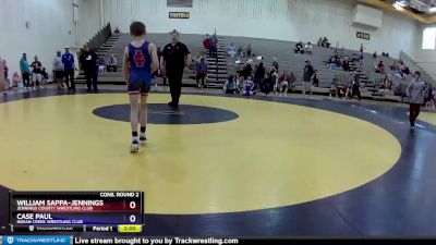 70 lbs Cons. Round 2 - William Sappa-Jennings, Jennings County Wrestling Club vs Case Paul, Indian Creek Wrestling Club