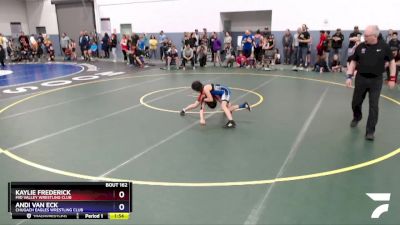 75 lbs Round 2 - Kaylie Frederick, Mid Valley Wrestling Club vs Andi Van Eck, Chugach Eagles Wrestling Club