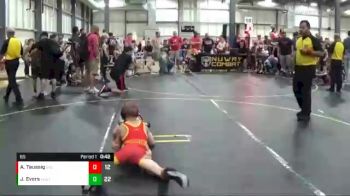 65 lbs Semis & 1st Wrestleback (8 Team) - Jace Evers, The Funky Singlets Teal vs Andrew Taussig, East Kansas Eagles