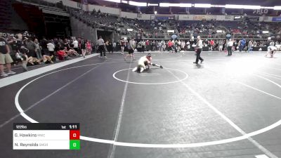 122 lbs 7th Place - Gabriel Hawkins, MoWest Championship Wrestling vs Noah Reynolds, Southmoore SaberCats Wrestling