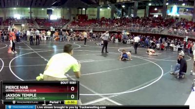 85 lbs Champ. Round 2 - Pierce Nab, Gering Wrestling Club vs Jaxson Temple, Junior Titans Wrestling Club