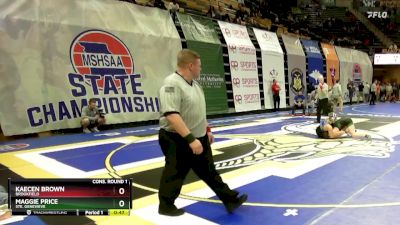 130 Class 1 lbs Cons. Round 1 - Maggie Price, Ste. Genevieve vs Kaecen Brown, Brookfield