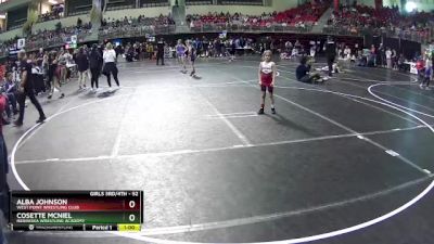 52 lbs 3rd Place Match - Cosette McNiel, Nebraska Wrestling Academy vs Alba Johnson, West Point Wrestling Club