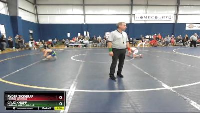 85 lbs Cons. Round 2 - Cruz Knopp, Lakeland Wrestling Club vs Ryder Zickgraf, Fighting Squirrels