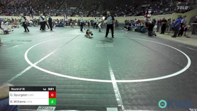 40 lbs Round Of 16 - Owen Spurgeon, Cushing Tigers vs Bryer Williams, Locust Grove Youth Wrestling