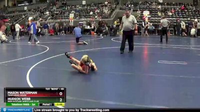 45 lbs Quarterfinal - Hudson Webb, High Altitude Wrestling Club vs Mason Waterman, TEAM GRIND HOUSE