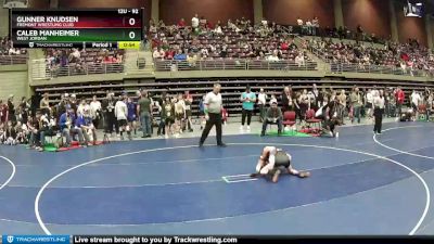 92 lbs Cons. Round 4 - Gunner Knudsen, Fremont Wrestling Club vs Caleb Manheimer, West Jordan