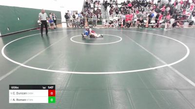 120 lbs Round Of 32 - Cooper Duncan, Cheshire vs Alex Roman, Newtown