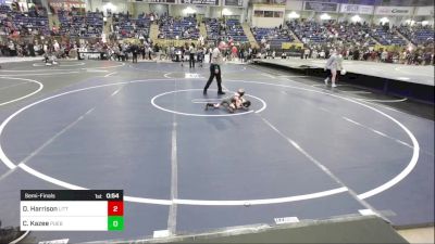 37 lbs Semifinal - Dawson Harrison, Little Warriors vs Colton Kazee, Pueblo County Wrestling Club