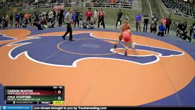 92 lbs Cons. Round 3 - Cole Stafford, Molalla JuJu Warrior Mat Club vs Carson Buxton, Forest Grove Jr Viks Wrestling