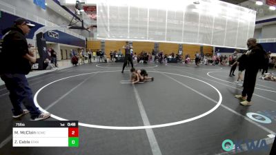 75 lbs Semifinal - Maverick McClain, Deer Creek Wrestling Club vs Zane Cable, Standfast