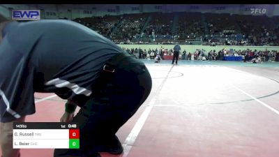 143 lbs Consi Of 16 #2 - Gabe Russell, Tahlequah Middle School vs Landon Beier, Chickasha Wrestling