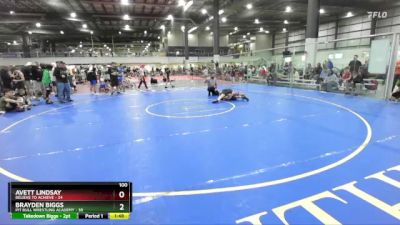 100 lbs Round 1 (6 Team) - Brayden Biggs, PIT BULL WRESTLING ACADEMY vs Avett Lindsay, BELIEVE TO ACHIEVE