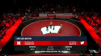 149lbs Match: Cole Martin, Wisconsin vs Collin Purtinton, Nebraska