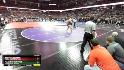 D3-145 lbs Quarterfinal - Mason Hoopman, Cedar Grove-Belgium vs Troy Duellman, Cornell/Gilman/Lk. Holc.