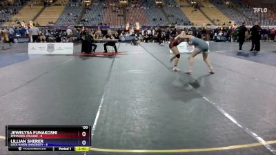 130 lbs Semis (4 Team) - Jewelysa Funakoshi, Emmanuel College vs Lillian Sherer, Lock Haven University