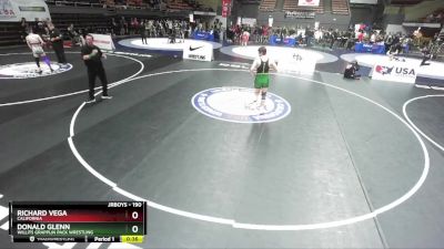 190 lbs Cons. Round 4 - Donald Glenn, Willits Grapplin Pack Wrestling vs Richard Vega, California