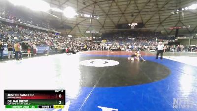 Girls 3A/4A 120 Cons. Round 4 - Justice Sanchez, Pasco (Girls) vs Deijah Diego, Central Kitsap (Girls)