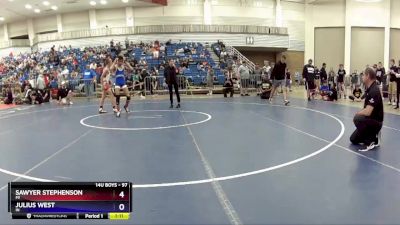 97 lbs Cons. Round 3 - Sawyer Stephenson, MI vs Julius West, IN