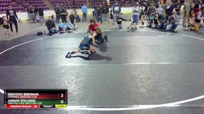 70 lbs Round 2 - Grayson Brennan, Chaparral Wrestling Club vs Adrian Rollings, Wrecking Crew Wrestling Club