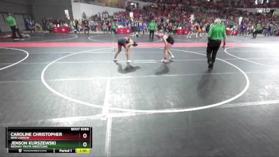 138 lbs Cons. Round 2 - Caroline Christopher, New London vs Jenson Kurszewski, Neenah Youth Wrestling